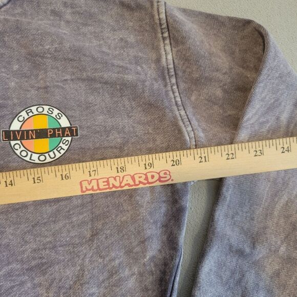 Cross Colours Livin' Phat washed out crop sweatshirt XS - Picture 3 of 7